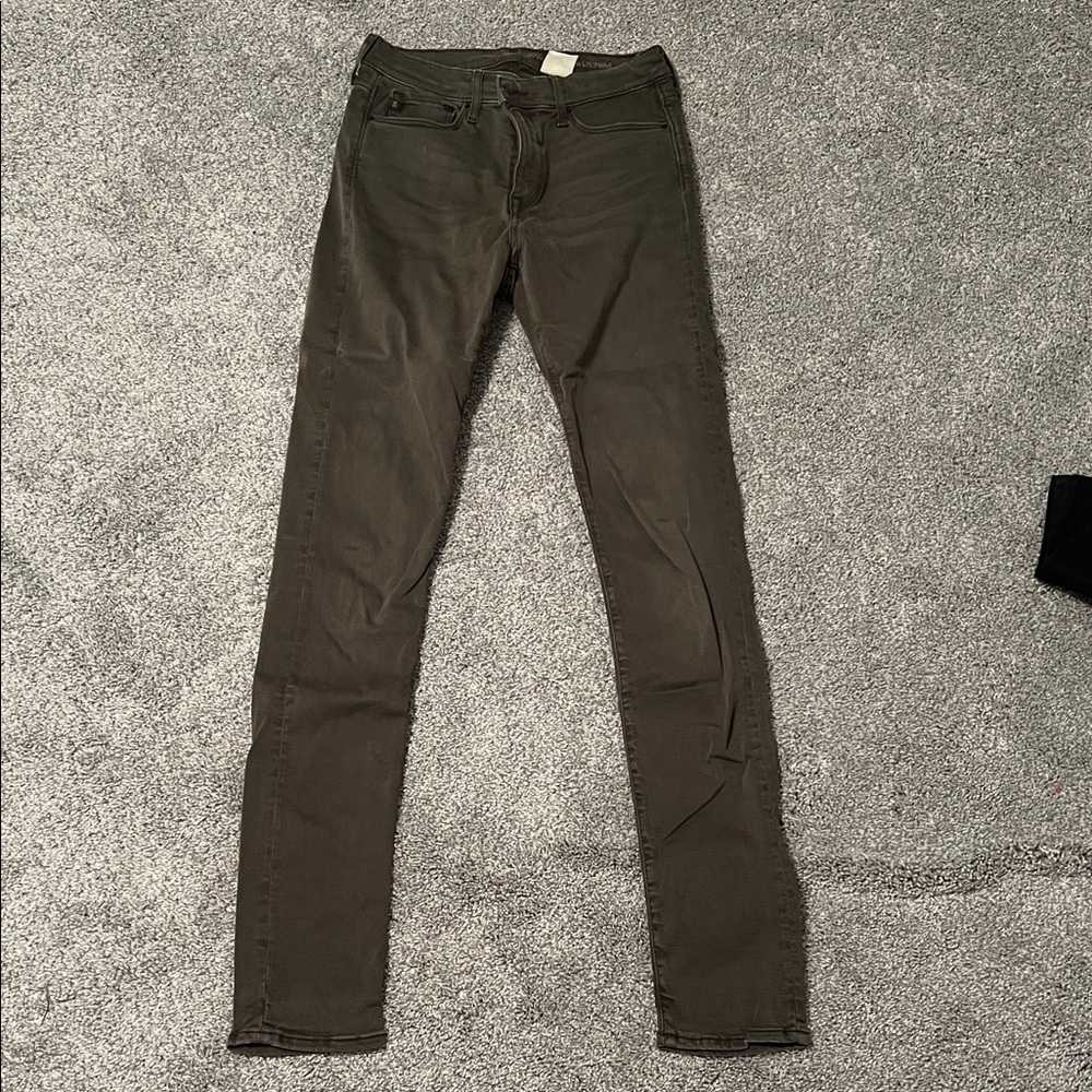 H&M Olive high waisted shaping skinny jeans